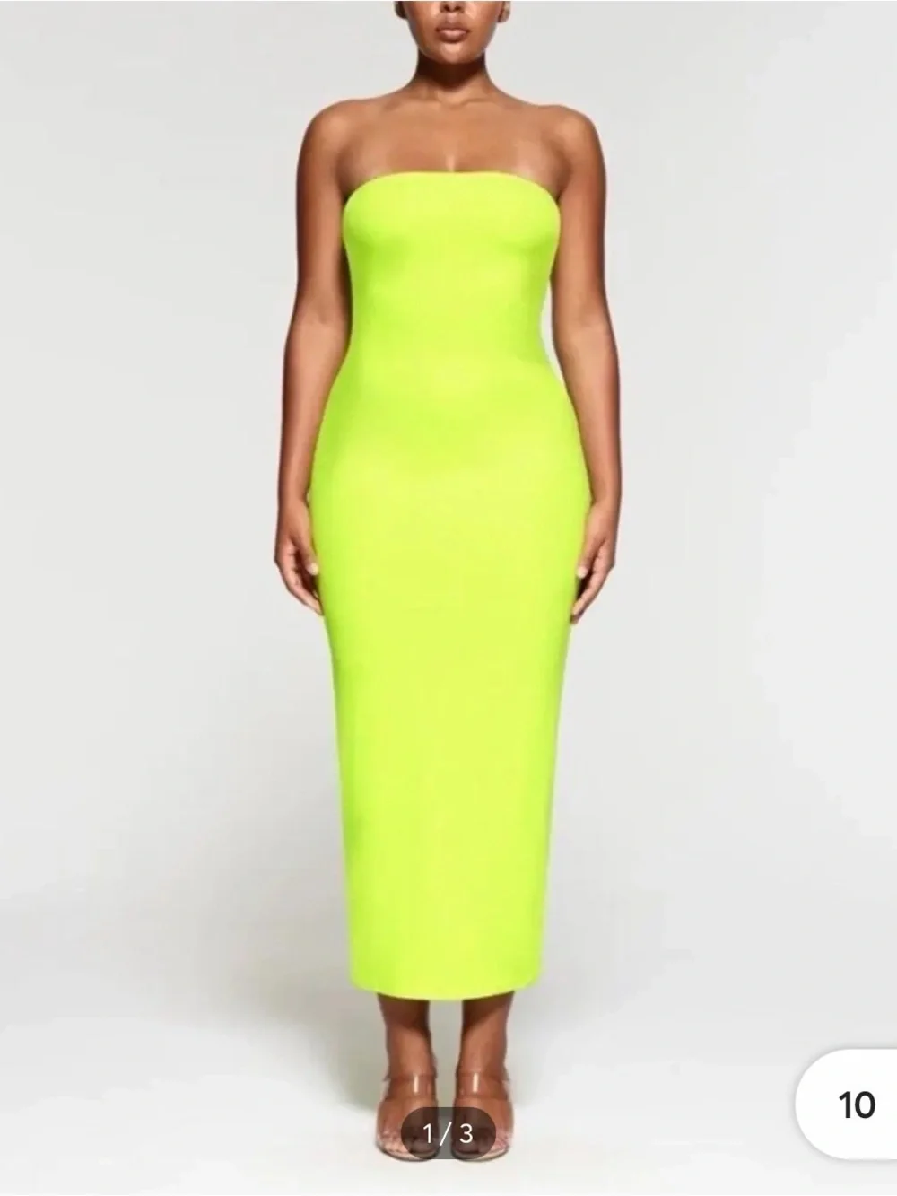 Skims Strapless Fits Everybody Neon Green dress
